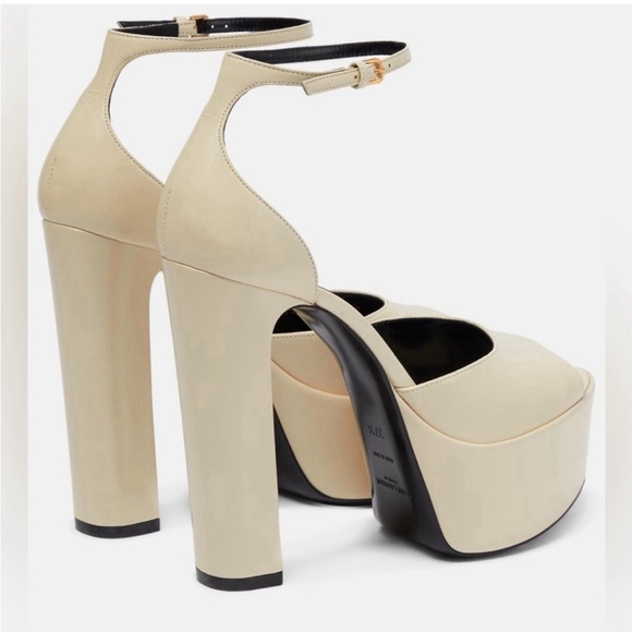 Saint Laurent Jodie Platform Sandals In Smooth Leather - Picture 2 of 15
